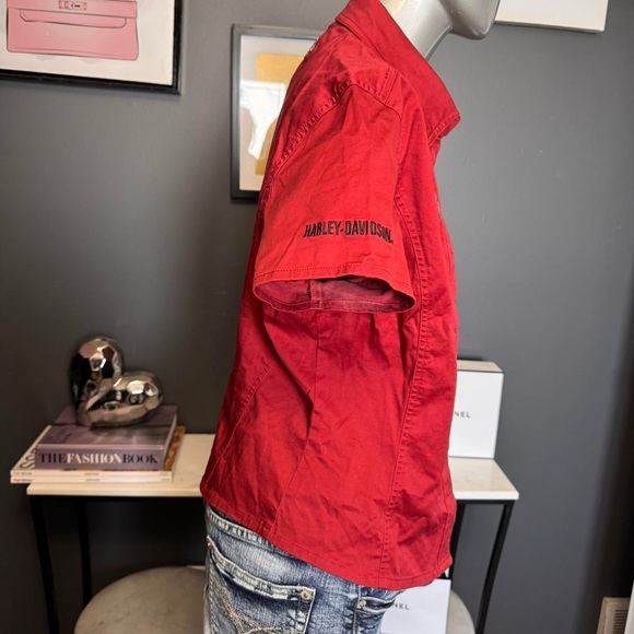 Harley-Davidson Red Button Up Shirt - Picture 3 of 5